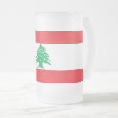 Mug en verre dépoli avec drapeau du Liban (Devant droit)