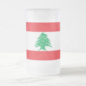 Mug en verre dépoli avec drapeau du Liban (Centre)