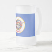 Mug en verre dépoli avec drapeau du Minnesota (Devant droit)