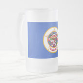 Mug en verre dépoli avec drapeau du Minnesota (Devant gauche)