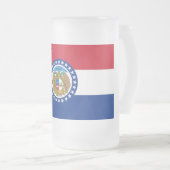 Mug en verre dépoli avec drapeau du Missouri (Devant droit)