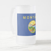 Mug en verre dépoli avec drapeau du Montana (Devant gauche)