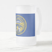 Mug en verre dépoli avec drapeau du Nebraska (Devant droit)