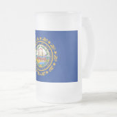 Mug en verre dépoli avec drapeau du New Hampshire (Devant droit)