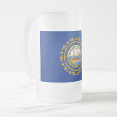 Mug en verre dépoli avec drapeau du New Hampshire (Devant gauche)