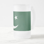 Mug en verre dépoli avec drapeau du Pakistan (Devant droit)