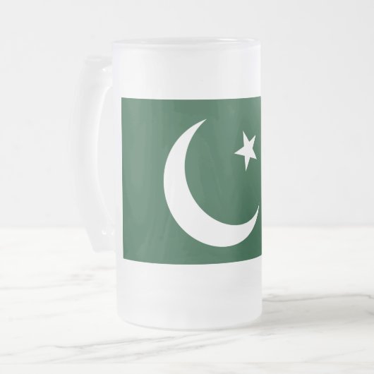 Mug en verre dépoli avec drapeau du Pakistan (Devant gauche)