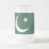 Mug en verre dépoli avec drapeau du Pakistan (Centre)