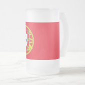 Mug en verre dépoli avec drapeau du Portugal (Devant droit)