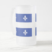 Mug en verre dépoli avec drapeau du Québec (Devant gauche)