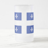 Mug en verre dépoli avec drapeau du Québec (Centre)