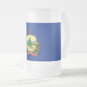 Mug en verre dépoli avec drapeau du Vermont, USA (Devant droit)