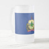 Mug en verre dépoli avec drapeau du Vermont, USA (Devant gauche)