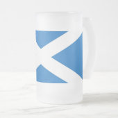 Mug en verre dépoli avec drapeau écossais (Devant droit)