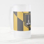 Mug en verre dépoli avec le drapeau de Baltimore,  (Devant gauche)