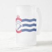Mug en verre dépoli avec le drapeau de Cincinnati, (Devant droit)