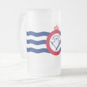 Mug en verre dépoli avec le drapeau de Cincinnati, (Devant gauche)