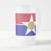 Mug en verre dépoli avec le drapeau de Dallas, USA (Devant droit)