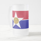 Mug en verre dépoli avec le drapeau de Dallas, USA (Devant gauche)