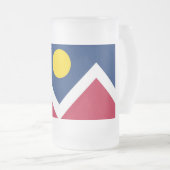 Mug en verre dépoli avec le drapeau de Denver City (Devant droit)