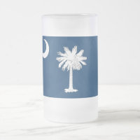 Mug en verre dépoli avec le drapeau de la Caroline
