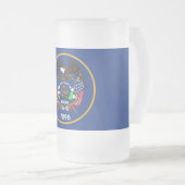 Mug en verre dépoli avec le drapeau de l'Utah, USA (Devant droit)