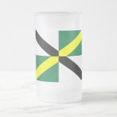 Mug en verre dépoli avec le drapeau de Monterey, U (Centre)