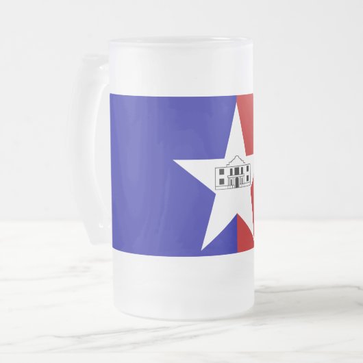 Mug en verre dépoli avec le drapeau de San Antonio (Devant gauche)