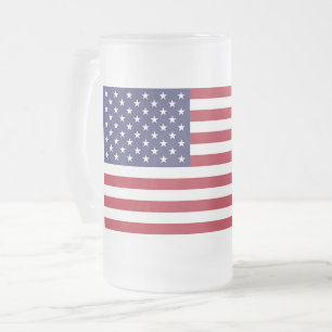 Mug en verre dépoli avec le drapeau des États-Unis