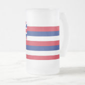 Mug en verre dépoli avec le drapeau d'Hawaii, USA (Devant droit)