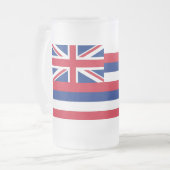 Mug en verre dépoli avec le drapeau d'Hawaii, USA (Devant gauche)