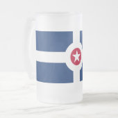 Mug en verre dépoli avec le drapeau d'Indianapolis (Devant gauche)