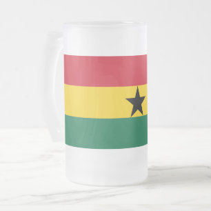 Mug en verre dépoli avec le drapeau du Ghana