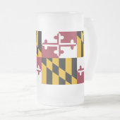 Mug en verre dépoli avec le drapeau du Maryland, U (Devant droit)