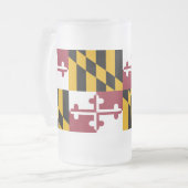 Mug en verre dépoli avec le drapeau du Maryland, U (Devant gauche)