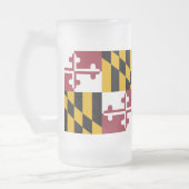Mug en verre dépoli avec le drapeau du Maryland, U (Gauche)