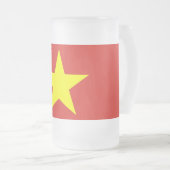 Mug en verre dépoli avec le drapeau du Vietnam (Devant droit)