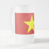 Mug en verre dépoli avec le drapeau du Vietnam (Devant gauche)
