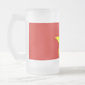 Mug en verre dépoli avec le drapeau du Vietnam (Gauche)