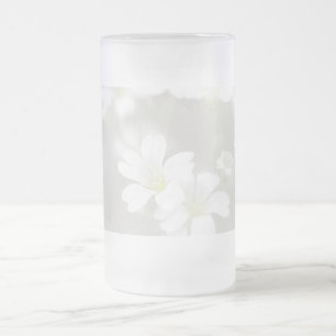 Mug en verre dépoli avec thème floral clair