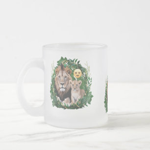 Mug en verre dépoli Couronne tropicale Lionceau