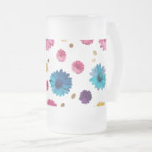 Mug en verre dépoli - Design d'explosion florale ( (Devant droit)