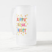 Mug en verre dépoli étoilé du Nouvel An (Devant gauche)