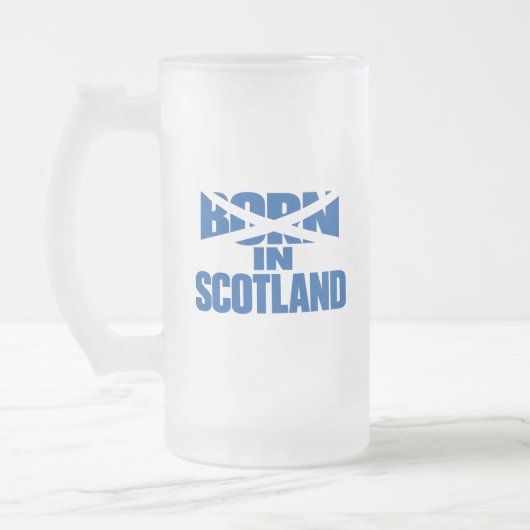 Mug en verre dépoli « Né en Écosse » (Gauche)