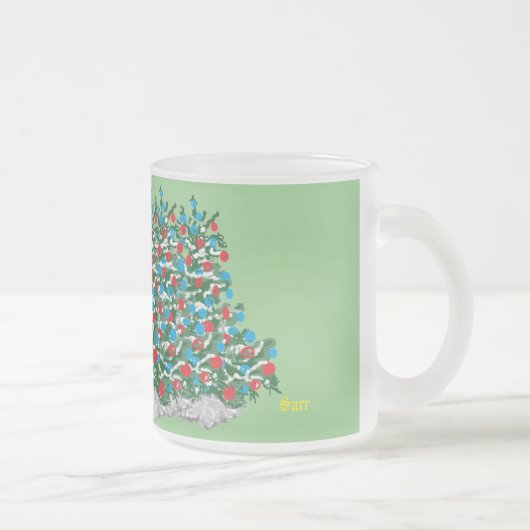 Mug en verre dépoli : Sensation Noël (Droit)