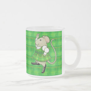 MUG EN VERRE DÉPOLI SOURIS JIG IRLANDAIS