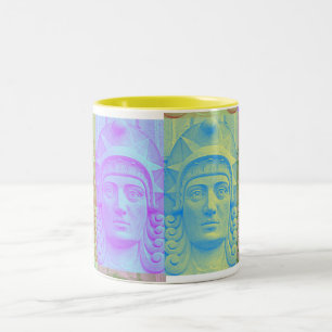 Mug en verre dépoli tête de pierre Art Déco Pop pa