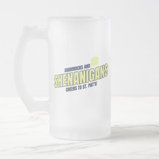 Mug en verre dépoli Trèfles et Farces (Gauche)