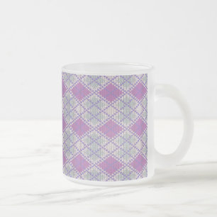 MUG EN VERRE DÉPOLI TRICOT ARGYLE LILAS