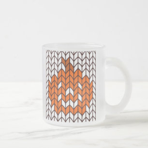 MUG EN VERRE DÉPOLI TRICOTÉ CITROUILLE DE LANTERNE